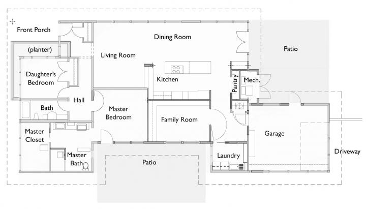 Floor plan of a single level home