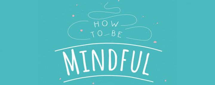 The words How to be Mindful written in a fancy font on teal background