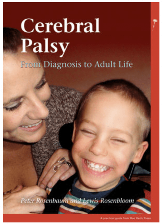 Book Cover: Cerebral Palsy: From Diagnosis to Adult Life. A picture of a mother and young boy wearing a striped shirt.