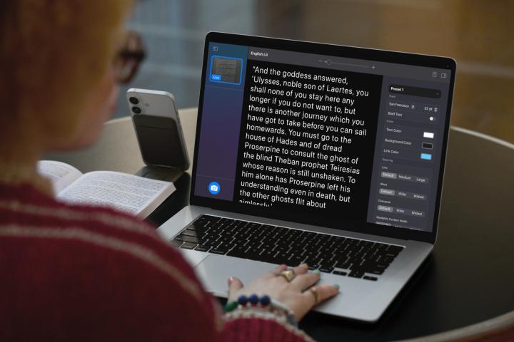 Apple Magnifier feature being used on a Mac