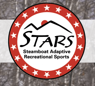 Red Circle with stars around the edge. In the center , the words STARS, steamboat adaptive recreation sports