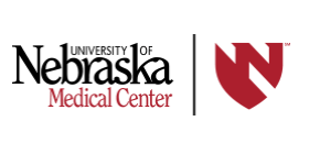 Logo for University of Nebraska Medical Center with a red shield next to it