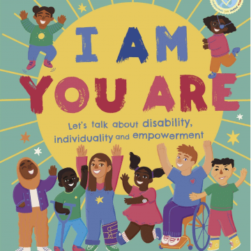 Image of the book cover, I AM YOU ARE, which has physically and ethnically diverse individuals celebrating.