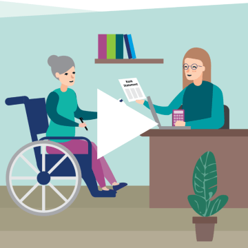 Thumbnail cartoon of a woman receiving her bank statement