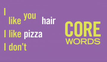 Yellow words on a purple background that highlights core words including 'I", "like", "you", "dont"