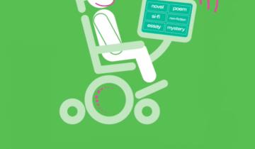 Drawing of child using AAC