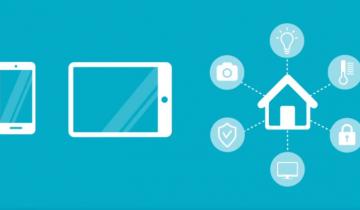 An image of a smart phone and tablet on a blue background