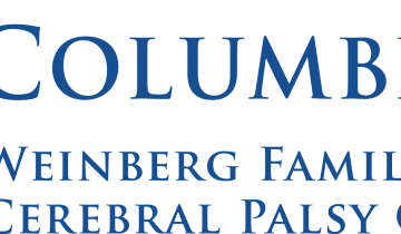 Blue crown symbol in the upper left corner next to the word Columbia Weinberg Family Cerebral Palsy Center