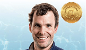 Keeping your head above water book cover with photo of man, matt levy, in blue shirt above the words "inspirational insights from a champion."