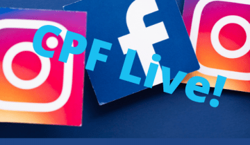 Facebook and Instagram logos with the heading CPF LIve!