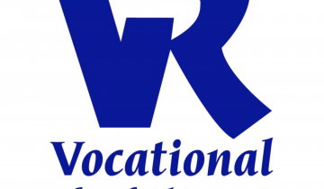 VR - Vocational Rehabilitation Logo in blue letters