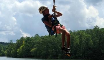 ziplining at camp