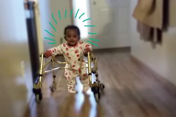 Tylynn (2 years old) using her walker