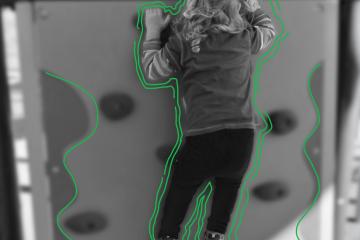 Taryn (age 3) rock climbing
