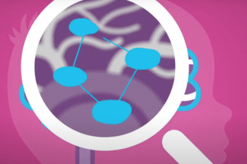 Representation of a magnifying glass magnifying the neurons in the brain