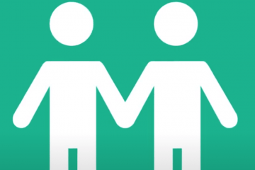Representation of two siblings holding hands