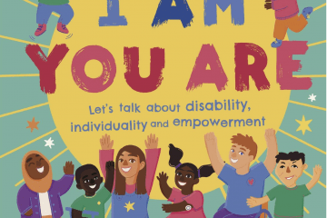 Image of the book cover, I AM YOU ARE, which has physically and ethnically diverse individuals celebrating.